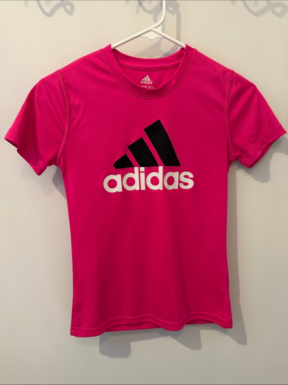 adidas Bright Pink Short Sleeve Logo Tee